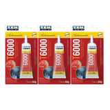 Kit C/ 03 Cola Adesiva Para Artesanato 60gr. T6000 Tek Bond