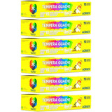 Kit C/ 06 Caixas Tinta Tempera Guache 12 Cores 15 Ml Acrilex