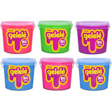 Kit C/ 06 Slime Gelelé Massinha Meleca Geléia Balde Grande