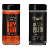 Kit C/ 1 Black Rub, 1 Dry Rub Premium Tempero P/ Carnes 