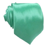 Kit C/ 1 Gravata + 1 Lenço = Verde Tiffany Lisa Cetim 