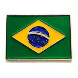 Kit C/ 10 Bótom Broche Bandeira Do Brasil 25mm Folheado Ouro