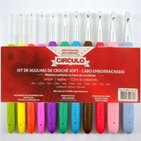 Kit C/ 11 Agulhas De Croche Soft Cabo Emborrachado Circulo