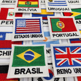 Kit C/ 15 Patch Bordado Bandeira Brasil Países Você Escolhe!