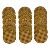 Kit C/ 18 Porta Copos Em Mdf Jogo Americano Suporte Descanso Cor Marrom