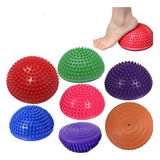 Kit C/ 2 Mini Meia Bola Bosu Equilíbrio Cravos Pilates Yoga Cor Cinza