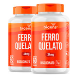 Kit C/ 2x Ferro Quelato Bisglicinato 34mg, 120 Comprimidos | Biogens
