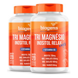 Kit C/ 2x Tri Magnésio Inositol Caps + B6, 240cps, Biogens Sabor Neutro