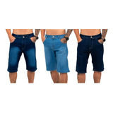 Kit C\ 3 Bermudas Jeans Masculina