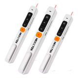 Kit C/ 3 Canetas Branca Sem Fio Laser Recarregavel P/ Slide