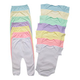 Kit C/ 3 Conjunto Body Manga Curta Menino E Menina