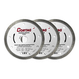 Kit C/ 3 Discos Diamantado P/ Porcelanato Fino 110mm Cortag Cor Branco