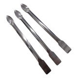 Kit C/ 3 Espátula De Aço Inox Colher 20 Cm Laboratório