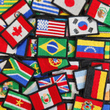 Kit C/ 3 Micro Bandeira Patch Bordado Brasil Ou Países 2x3cm
