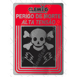 Kit C/ 3 Placas Em Alumínio Perigo Morte Alta Tensão 16x24cm