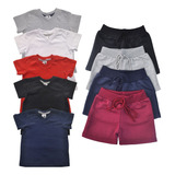 Kit C/ 4 Shorts + 5 Camisetas Manga Curta P/ Bebê M,g,gg