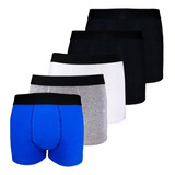 Kit C/ 5 Cuecas Boxer Box Masculina Cotton Algodão Premium