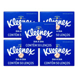 Kit C/ 5 Kleenex Lenço De Papel Box 50 Lenços Folha Dupla