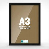 Kit C/ 5 Molduras A3 Com Vidro 30x42cm, Premium Laqueada