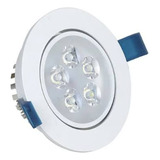 Kit C/ 5 Spot Led 5w Direcionável Bivolt Embutir Teto Gesso