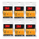 Kit C/ 6 Fita Isolante 3m 18mm X 10m Cor Preto