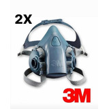 Kit C/02 Máscaras Faciais 3m 7502 Tamanho Médio