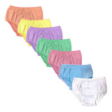 Kit C/10 Calcinhas Infantil Bebe Algodão Lisa Cores Sortidas