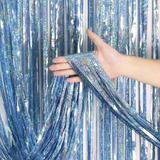 Kit C/10 Cortinas Metalizada Holográfica 2x1m Festa