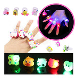 Kit C/12 Anel De Luz Led Kawaii Acende Pisca Criança Atacado