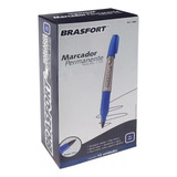 Kit C/12 Caneta Marcador Permanente Brasfort Ponta Fina