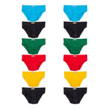 Kit C/12 Cuecas Slip Infantil Em Algodão.