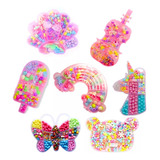 Kit C/12 Maleta Miçanga Infantil Pulseira Estojo Atacado 