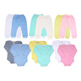 Kit C/12 Peças Body + Mijão Roupas Bebê Promoção Enxoval 