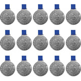 Kit C/15 Medalhas De Prata M43 Honra Ao Mérito Com Fita Azul