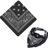 Kit C/2 Bandanas Lenço Cabelo Estampada Cores Variadas 52x52