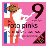Kit C/2 Jogos De Encordoamento P/guitarra Rotosound Pink R9