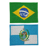 Kit C/2 Patch Bordado Bandeira Brasil