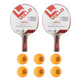 Kit C/2 Raquetes Ping Pong Impulse+6