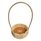 Kit C/20 Cestinhas Madeira Presente Cesta Redonda 18cm Tam M