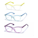 Kit C/3 Armação Infantil Gatinho Com Lentes Sem Grau Xy-8001