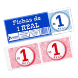Kit C/3 Bloco Fichas 1 Real