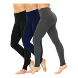 Kit C/3 Calças Legging Legs Suplex Cós Alta Fitness Feminina