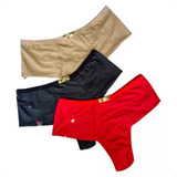 Kit C/3 Calcinhas Pala Alta Fio Duplo Luxo Modeladora Sexy