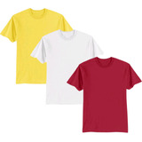 Kit C/3 Camiseta Basica Infantil E Juvenil Tamanhos 2 Ao 16