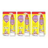 Kit C/3 Cola Adesivo Silicone Acético Incolor 50g Quartzolit