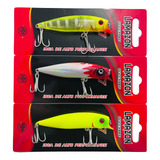 Kit C/3 Isca Artificial Meia Água 7,7cm 7gr Estilo Brava 77