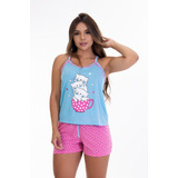 Kit C/3 Pijamas Adulto Feminino Camiseta