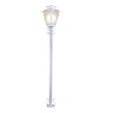 Kit C/3 Poste De Jardim Externo Colonial Branco 1,76m P7 Cor Da Estrutura Branco Cor Da Cúpula Branco