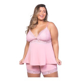 Kit C/3 Short Doll Amamentação Plus Size Pós-parto Baby Doll