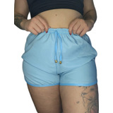 Kit C/3 Shorts Feminino Tactel Do P Ao G4 Plus Size Promoção